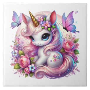 Cute unicorn fantasy girls room crafting  tile