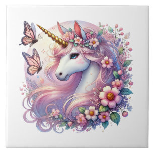 Cute unicorn fantasy girls room crafting tile