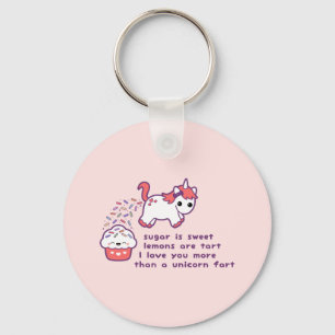 Cute Unicorn Fart Key Ring