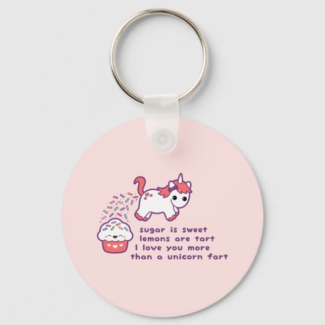 Cute Unicorn Fart Key Ring (Front)