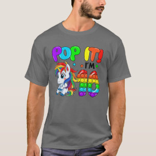 Cute Unicorn Fidget Toys Pop It I'm 10 Girl 10Th B T-Shirt