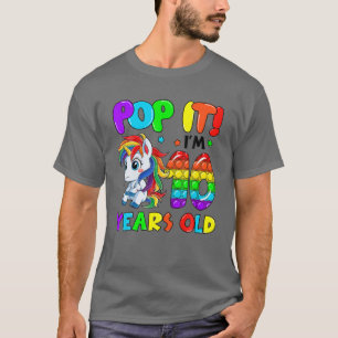 Cute Unicorn Fidget Toys Pop It I'm 10 Girls 10Th T-Shirt