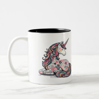 Cute Unicorn Floral Stars Coffee Mug