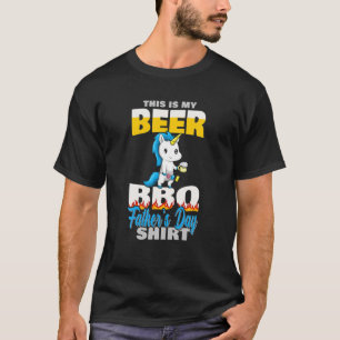 Cute Unicorn Funny Bbq Grilling Beer Lover Father' T-Shirt