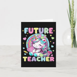 Cute Unicorn Future Teacher Clroom Design Card