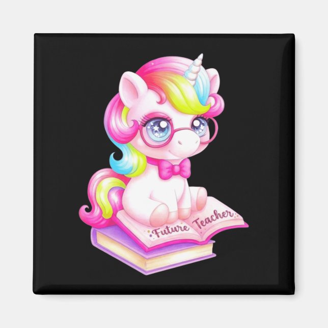 Cute Unicorn Future Teacher Clroom Magnet (Front)