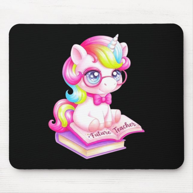 Cute Unicorn Future Teacher Clroom Mouse Mat (Front)