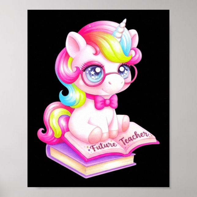 Cute Unicorn Future Teacher Clroom Poster (Front)