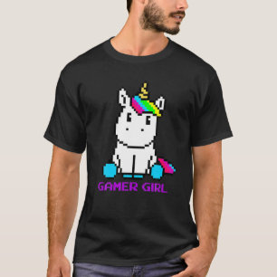 Cute Unicorn Gaming Retro 8-Bit Video Games Charac T-Shirt