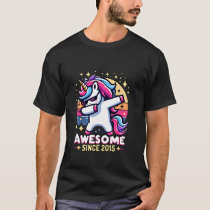 Cute Unicorn Girls Birthday Awesome Since 2015 Uni T-Shirt