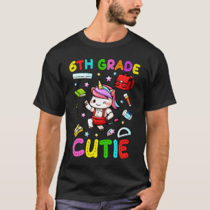 Cute Unicorn Grader First Day of 6th Grade Back to T-Shirt