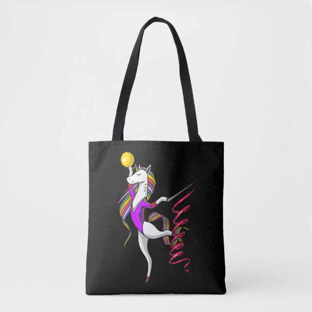 Cute Unicorn Gymnastics Magical Gymnast Tote Bag (Front)