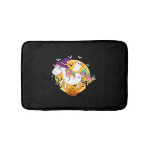 Cute Unicorn Halloween For Girls Women Trick or Bath Mat
