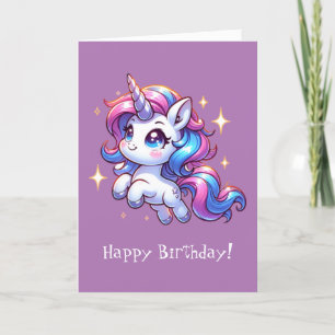 Cute Unicorn - Happy Birthday Card