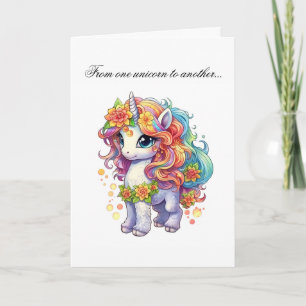 Cute Unicorn Happy Birthday Greeting Card