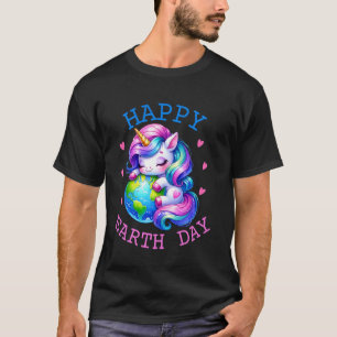 Cute Unicorn Happy Earth Day Groovy Women Men Kids T-Shirt