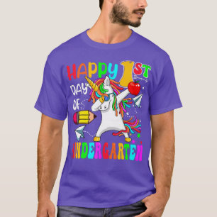 Cute Unicorn Happy First Day Of Kindergarten Boys T-Shirt