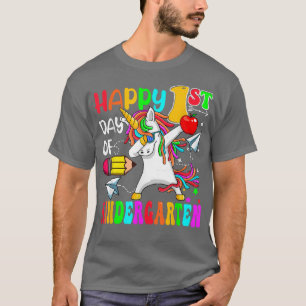 Cute Unicorn Happy First Day Of Kindergarten Boys T-Shirt