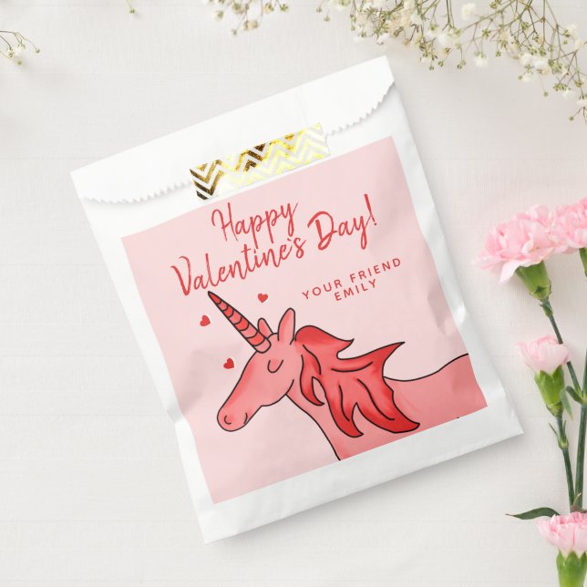 Cute Unicorn Heart Kids Valentine`s day Favour Bags (Sealed)