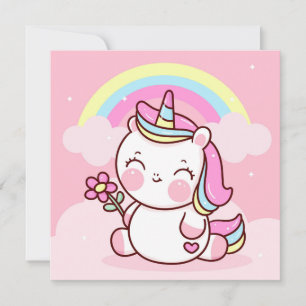 Cute Unicorn Holiday Card