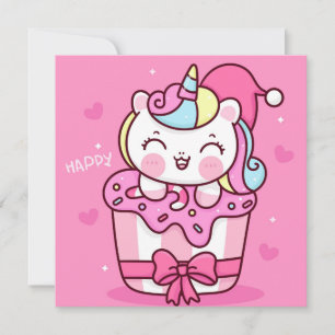Cute Unicorn Holiday Card