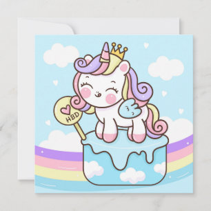 Cute Unicorn Holiday Card