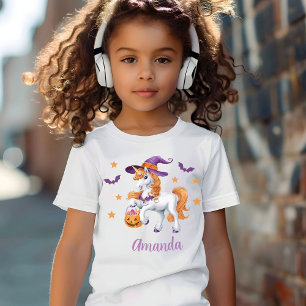 Cute Unicorn Horse Witch Hat Personalised T-Shirt