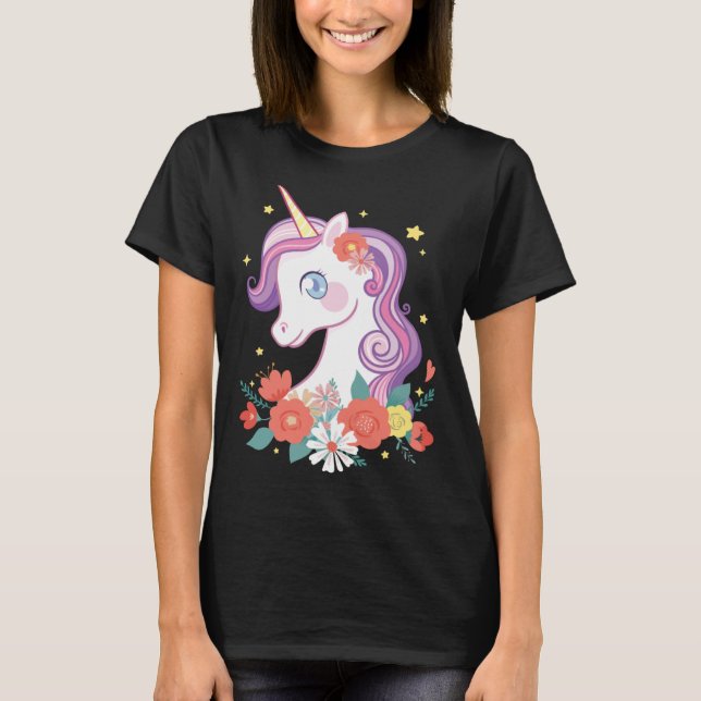 Cute Unicorn I Unicorn Girls Ladies Children T-Shirt (Front)