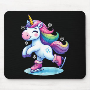 Cute Unicorn Ice Skating Kids Figure Skate Girls Mouse Mat