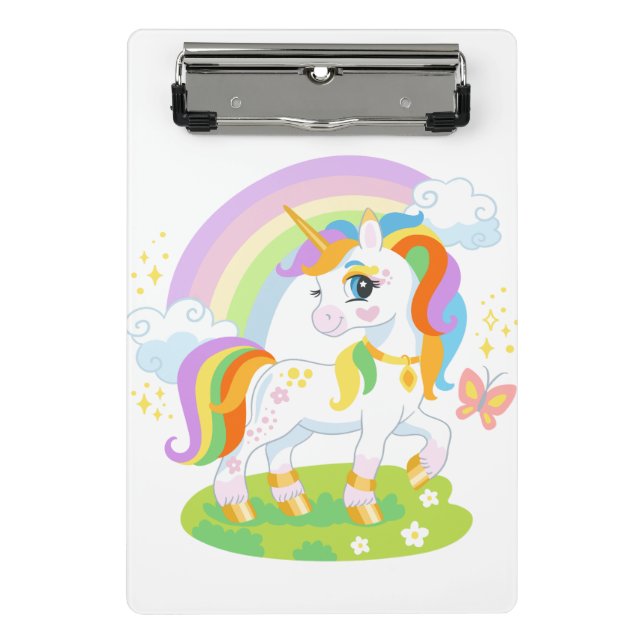 Cute unicorn illustration #1 mini clipboard (Front)