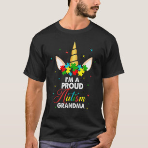 Cute Unicorn I'm A Proud Autism Grandma Autism Awa T-Shirt