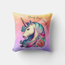 Cute Unicorn in Colourful Sky