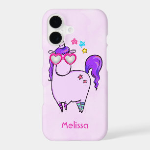 Cute Unicorn in Heart Shaped Glasses