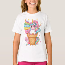 Cute Unicorn in Ice Cream Cone Illustration