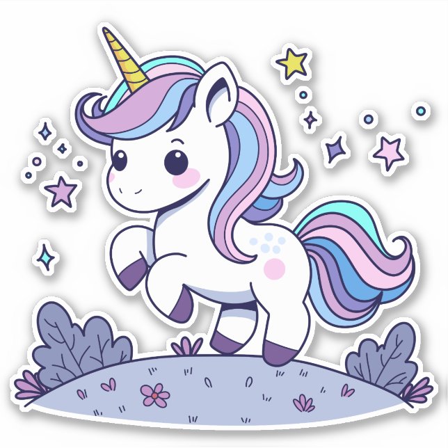 Cute Unicorn in Pastel Colours (Front)