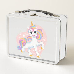 Cute unicorn in the heart Metal Lunchbox