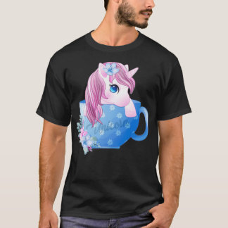 Cute unicorn inside coffee cup T-Shirt