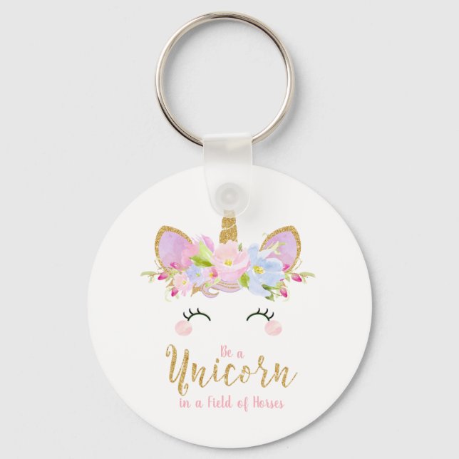 Cute Unicorn Key Ring Gift Birthday Favour (Front)