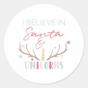 Cute Unicorn Kids Christmas Gift Tag Stickers