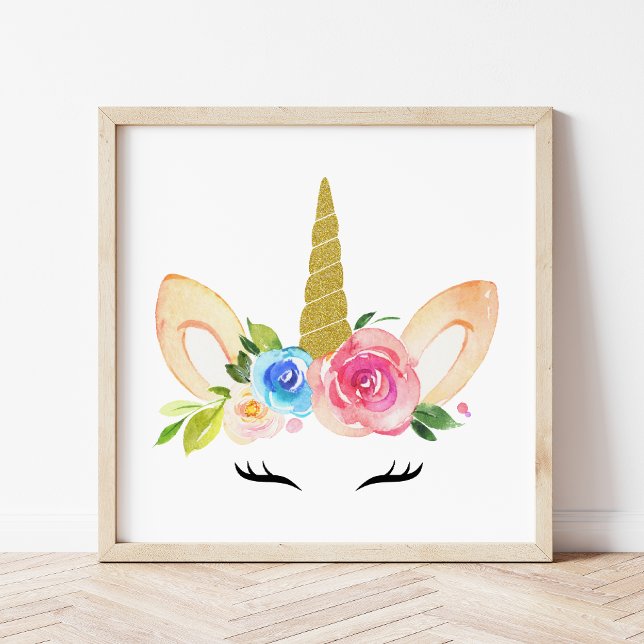 Cute Unicorn, Magic Unicorn, Girl Nursery, Pink Poster (Creator Uploaded)