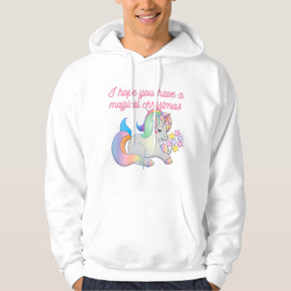 Cute Unicorn Magical Christmas Ugly Xmas  Hoodie
