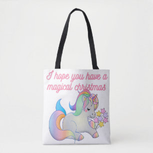 Cute Unicorn Magical Christmas Ugly Xmas Tote Bag