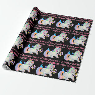 Cute Unicorn Magical Christmas Ugly Xmas Wrapping Wrapping Paper
