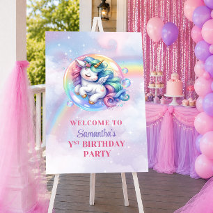 Cute Unicorn Magical Day Girl Birthday Welcome Pos Poster