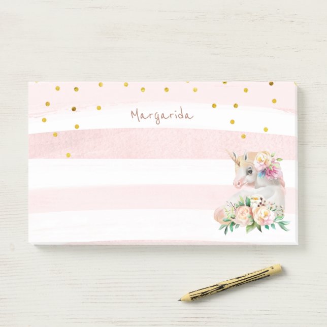 Cute Unicorn Magical Girl Post-it Notes (On Desk)