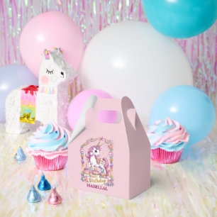 Cute unicorn magical princess girly birthday kids favour box