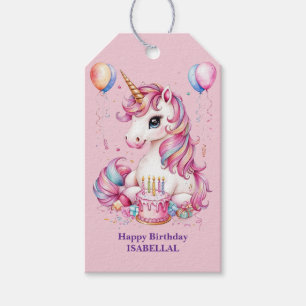 Cute unicorn magical princess  girly birthday kids gift tags