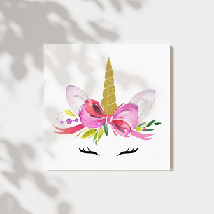 Cute Unicorn, Magical Unicorn, Girl Nursery, Pink Canvas Print