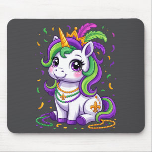 Cute Unicorn Mardi Gras Carnival Fat Tuesday Girls Mouse Mat