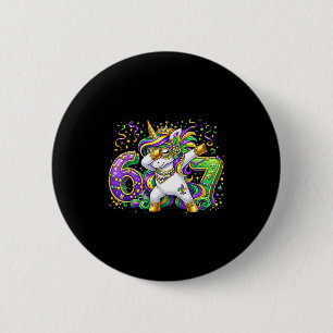 Cute Unicorn Mardi Gras Mask Carnival For Girls Ki 6 Cm Round Badge